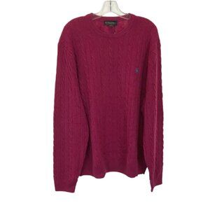 NWT Mens Size Brooks Brothers Purple Pure Scottish Wool Cable Knit Sweater NEW